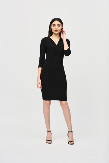 Three Quarter Sleeve Wrap Dress